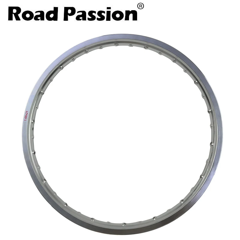 

Road Passion 6061 Motorcycle Black & Silver Rims Aviation aluminum Wheel Circle 1.60x21 36 Spoke Hole 160 x 21 1.60 21