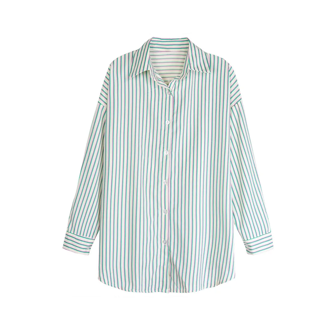 Summer New Striped Shirts Temperament Simplicity Sunscreen Long Sleeve Blouse OL Loose Sense of Minority Blusas Female Retro Ins