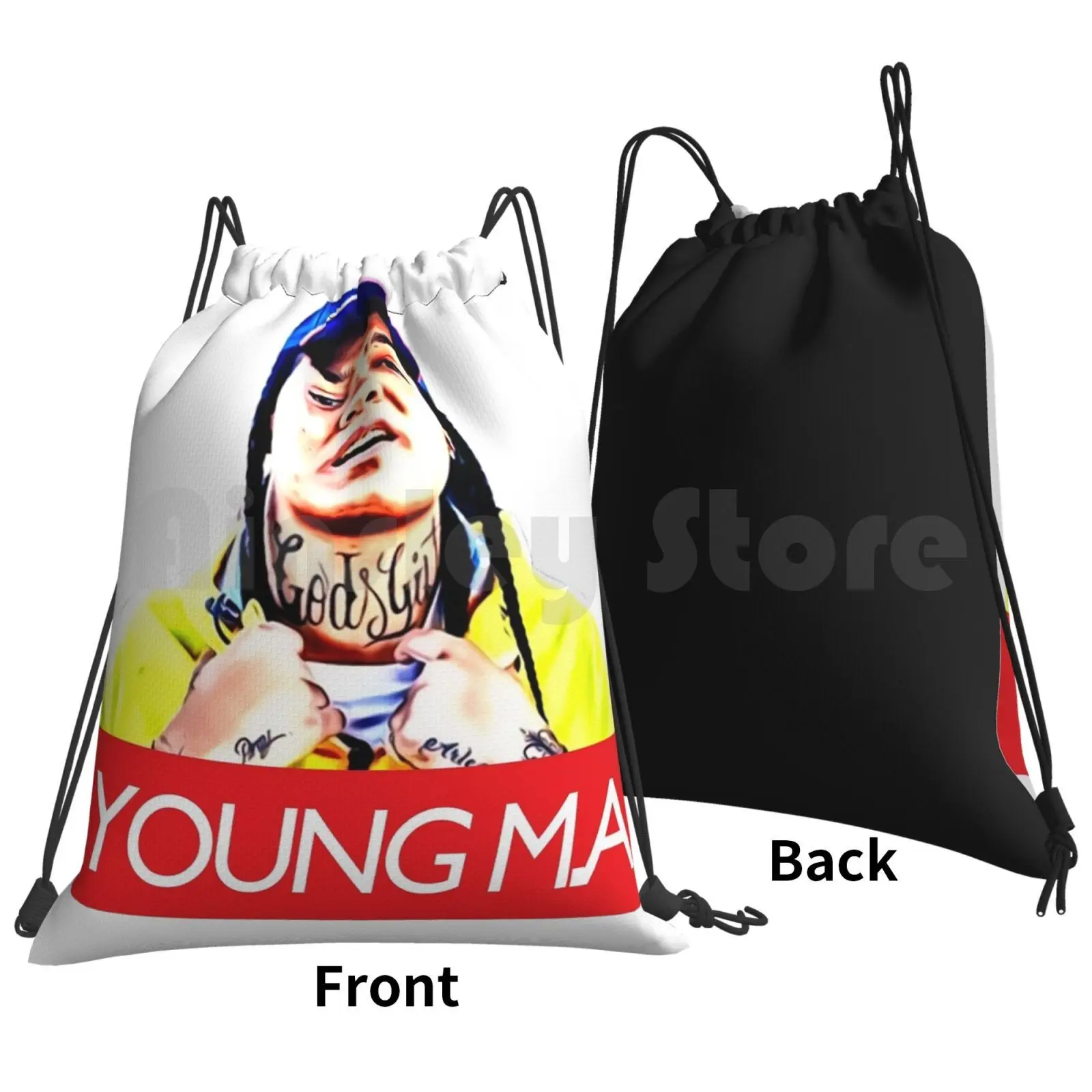 Young M.a Backpack Drawstring Bag Riding Climbing Gym Bag Young Ma M A Ooouuu Rapper Music Girls Thot Hoe Hip Hop Brooklyn