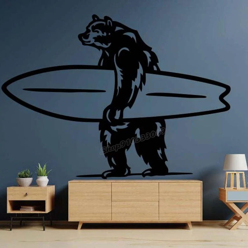 Surfen Muurtattoo Aloha Wave Surf Rider Oceaan Slip Surf School Water Surf Board Muursticker Room Decor Art Vinyl decal B202