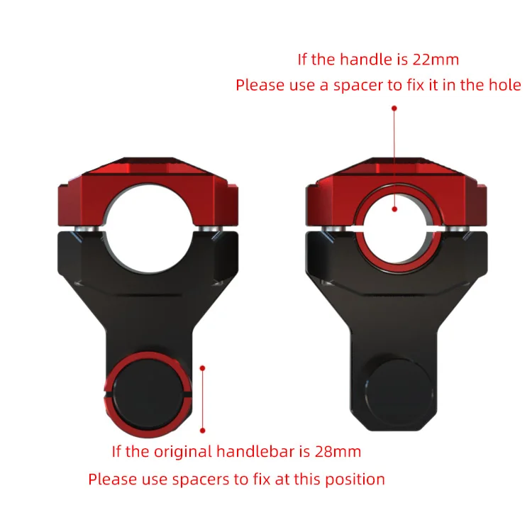 スピリットビーストモーターサイクル用ハンドルバーアダプター,高さ22 28mm,ハンドルバー用,スズキ,ホンダ,ヤマハ,bmw用