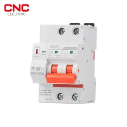 CNC 2P Tuya WIFI Circuit Breaker Timer Remote Smart Switch Overload Short Circuit voltage relay For Alexa Google Home
