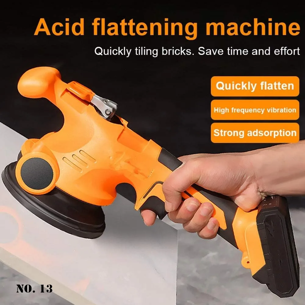 New Tile Vibrator Machine Bricklayer 16.8V Tile Suction Cup 13000mAh Lithium Wireless Tile Floor Laying Vibrator Leveling Tool