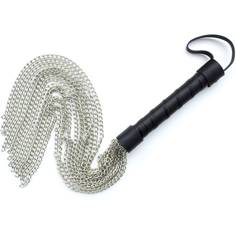 Leather Handle Metal Chain Whip Tassel 55cm Horse Whip,Top Horse Riding Equestrian Equestrianism Horse Crop