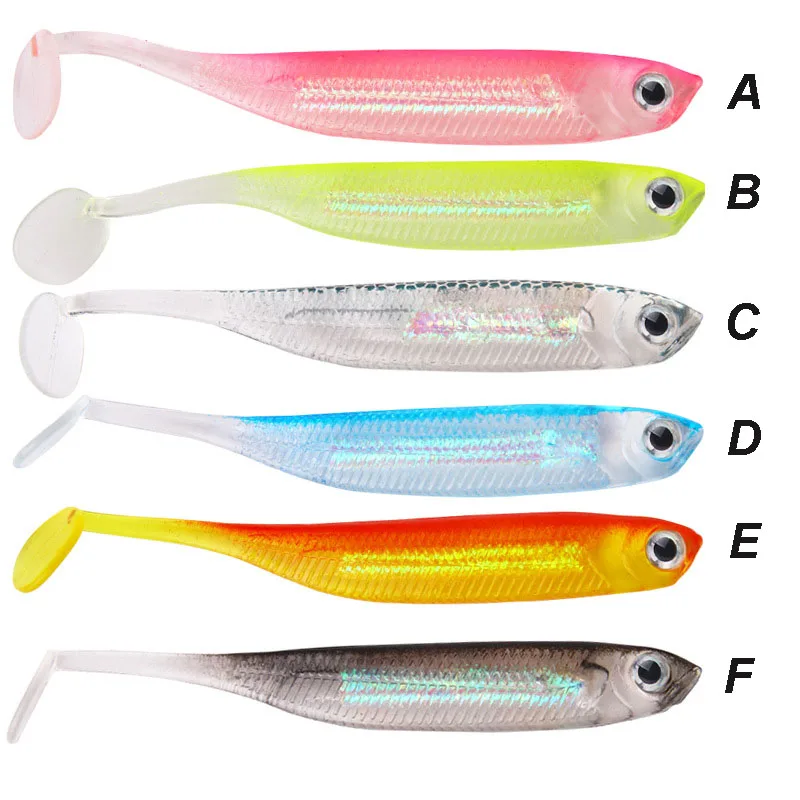 YUCONG 5pcs/lot Soft Baits 7cm-2.2g Vivid Swimbaits Shad Silicone Worm Fishing Lures Artificial Rubber Baits Sinking Pesca Isca