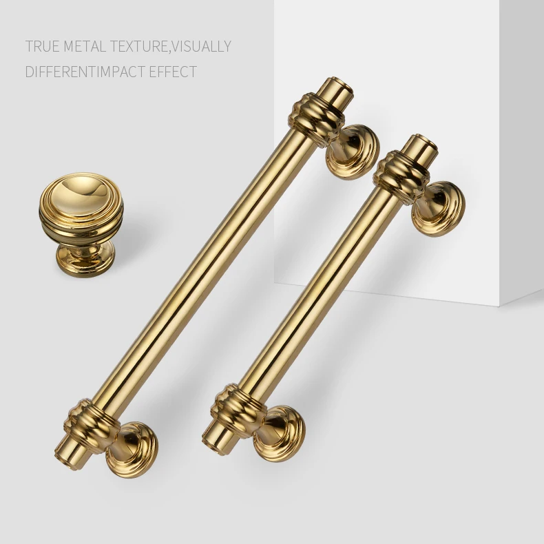

Gold Cabinet Handles American style Kitchen Cupboard Pulls Drawer Knob Fashion Furniture Handle Door Hardware