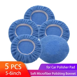 5Packs Auto Polierer Pad Motorhaube 5 zu 6 zoll Puffer Bonnets Weiche Mikrofaser Polierer Pad Abdeckung Waxing Applikator Motorhaube