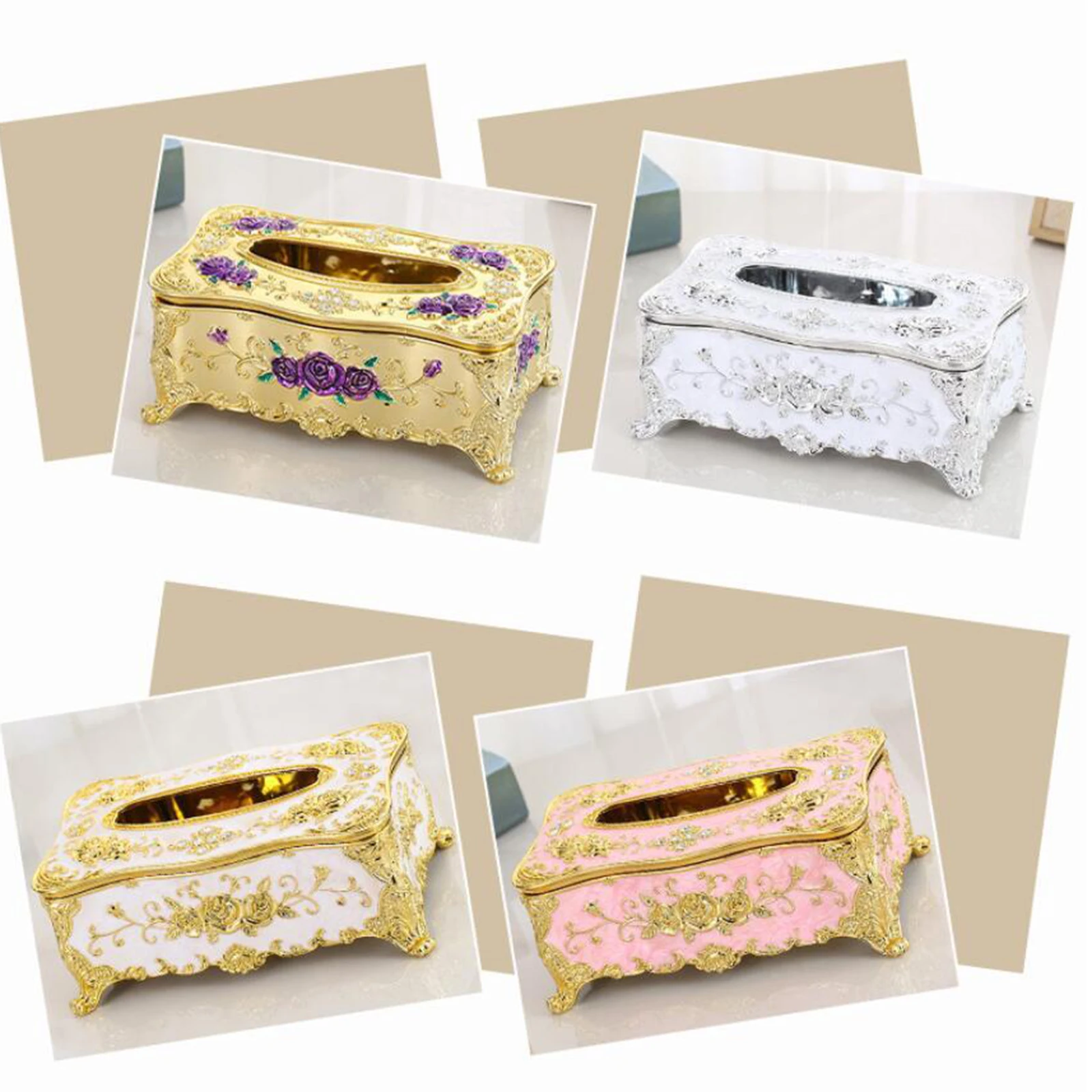 Home Storage European Tissue Paper Box Case Cover Napkin Toilet Holder Toilet Paper Case Facial Tissues Box Organizer