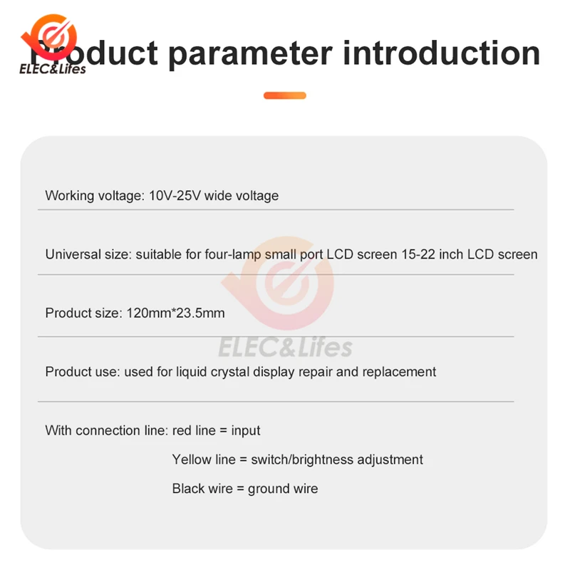 CA-1501 4 Lamp Universal Inverter CCFL Inverter Small Mouth 10V-25V Output for 15-22 inch LCD Display Monitor With 4 Cord