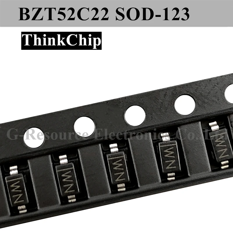 (100個) BZT52C22 sod-123 smd 1206電圧安定化ダイオード22v (マーキングwn)