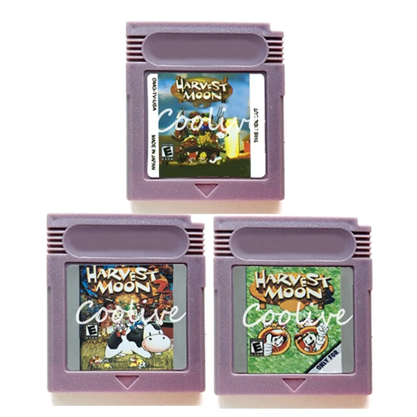 Grey Shell Harvest Moon 1 2 3 Video Game Memory Cartridge Card for 16 Bit Console Accessories