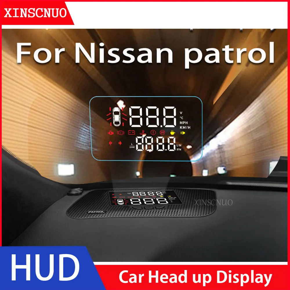 OBD Car HUD Head Up Display For Nissan Patrol 2010-2016 2017 2018 2019 OBD2 Head-up Display