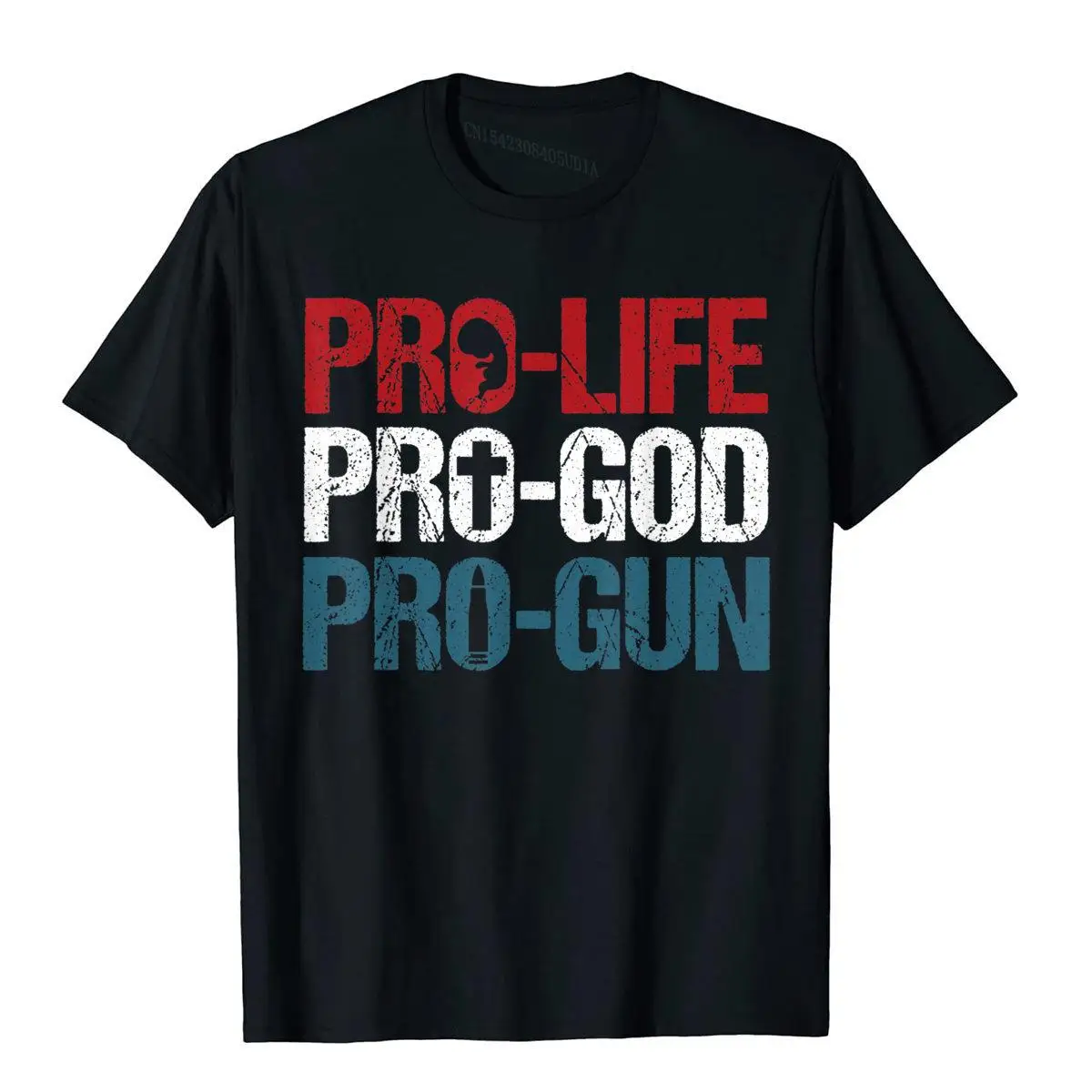 Pro Life Pro God Pro Gun Shirt USA Patriot Birthday Gift T-Shirt Cotton Holiday Tops Shirt Oversized Men\'s T Shirts Preppy