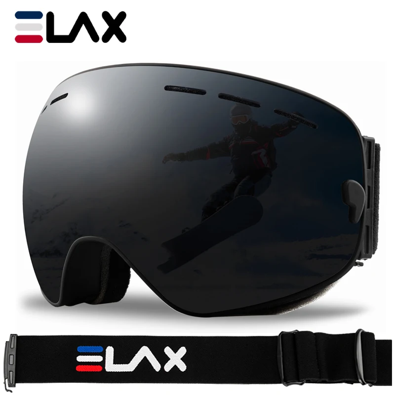 ELAX Brand Double Layers Anti-fog Ski Goggles Snowmobile Ski Mask Skiing Glasses Men Women Snow Googles Snowboard Sunglasses