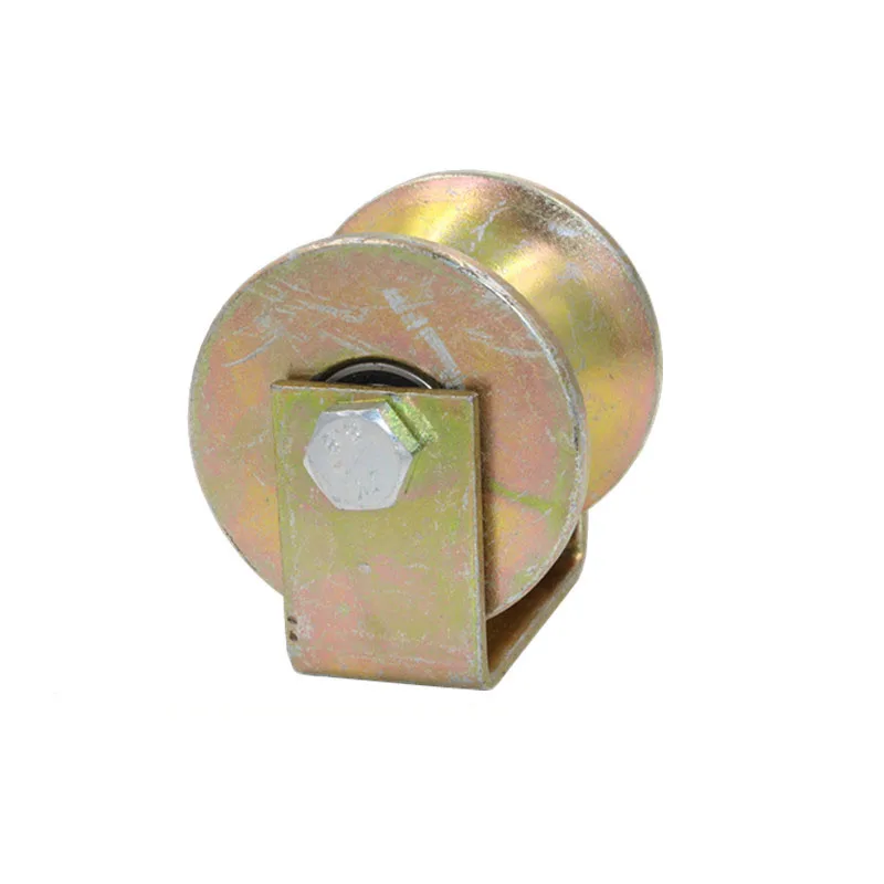35mm Round Steel Pipe U-shaped Track Wheel Double Bearing Sliding Door Grooved Fixed Load Pulley