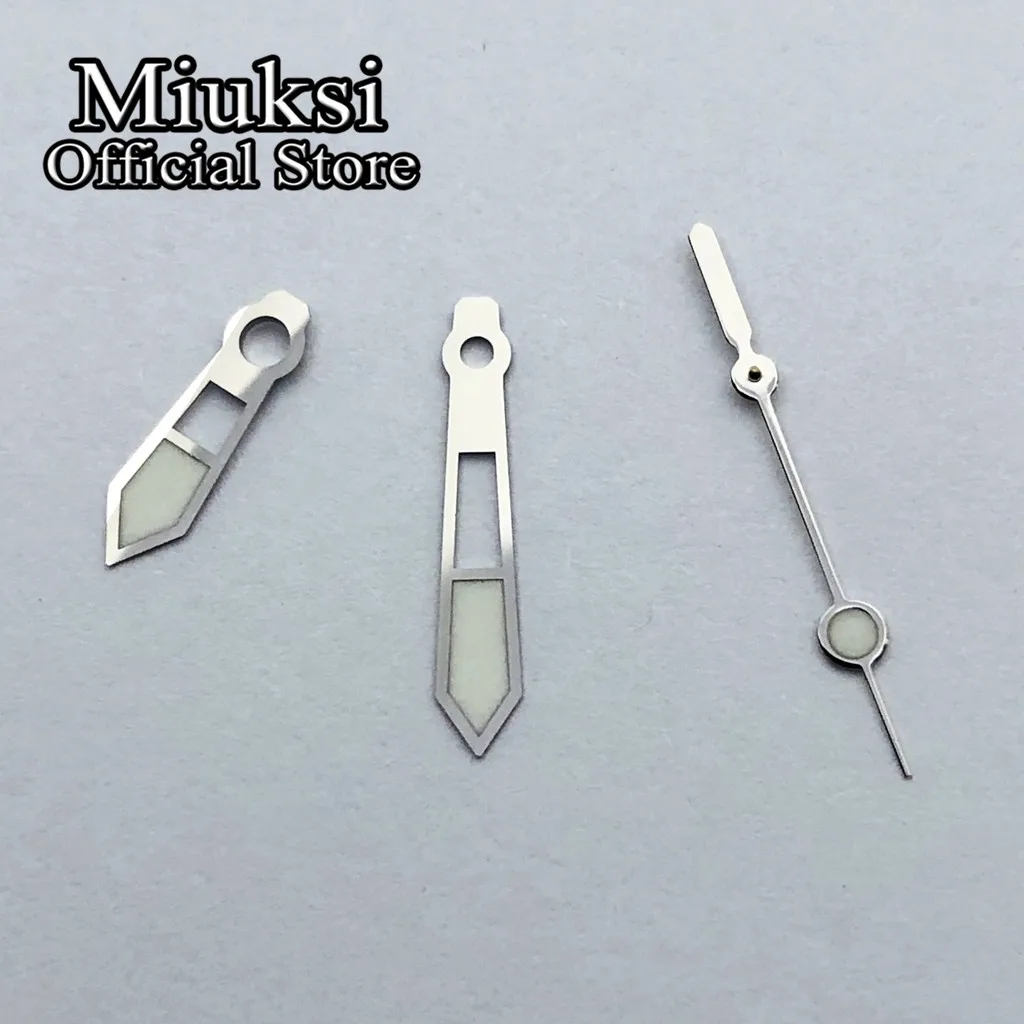 Miuksi silber blau uhr hände grün leuchtende hände fit NH35 NH36 ETA 2824 2836 Miyota 8205 8215 821A Mingzhu 2813 3804 bewegung – Detail 6