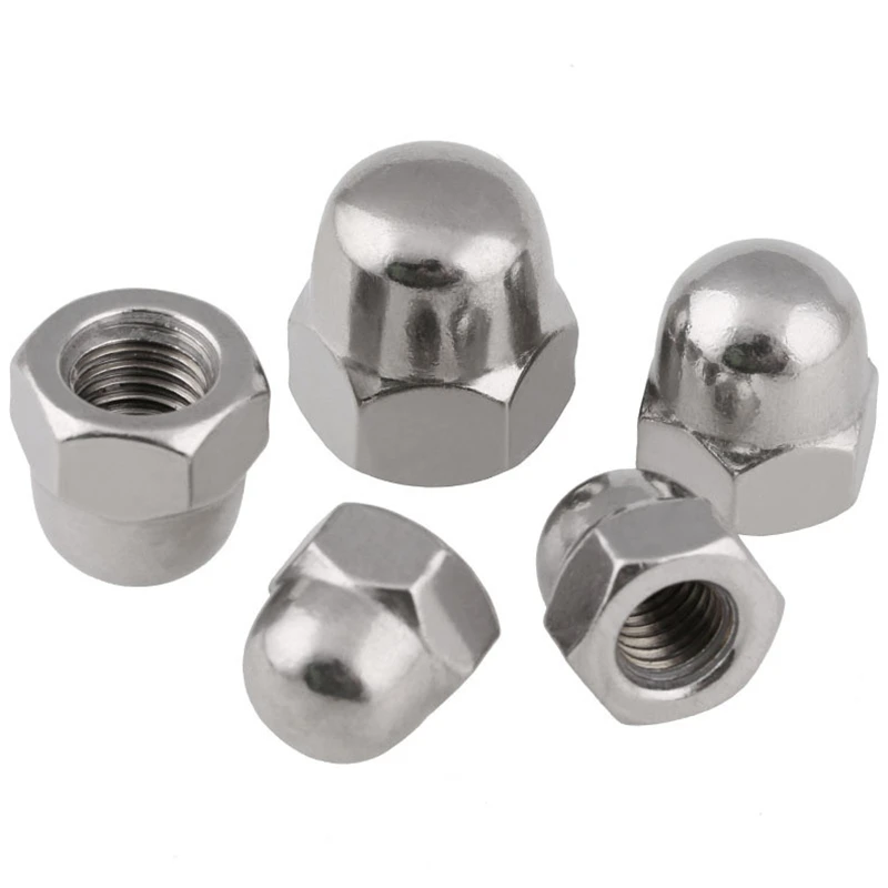 

DIN1587 Acorn Cap Nut M3 M4 M5 M6 M8 M10 A2-70 Hexagon Decorative Cover Semicircle Dome cap Nuts 304 stainless steel