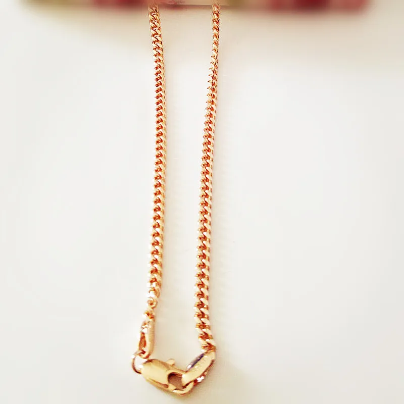 New 60 CM  Long Slim Necklace Chain 585 Rose Gold Color Women Fashion Jewelry Hot Selling Gift