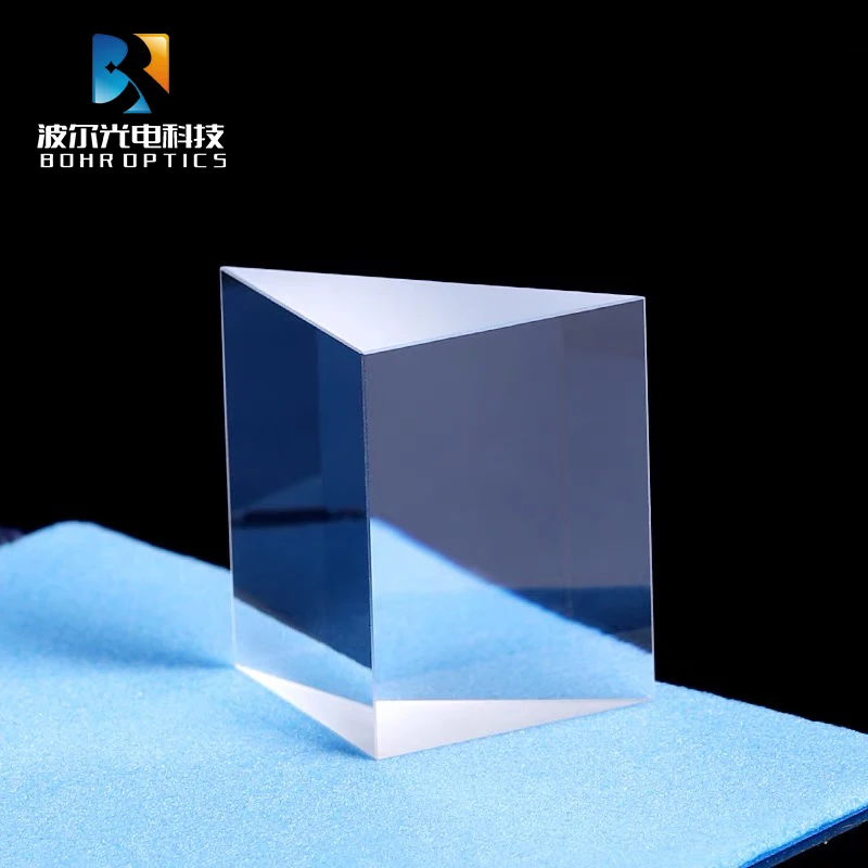 Vidro ótico dos componentes do grau 7*7*7mm (k9) do prisma 45 do ângulo direito de isósceles para instrumentos óticos da precisão nenhum revestimento