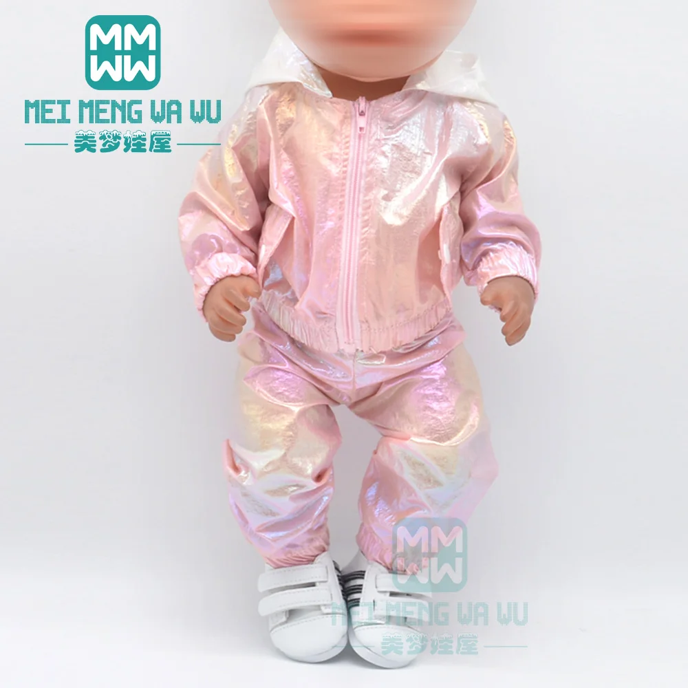 Kleidung für Puppen, passend für 43 cm große New Born Doll American Doll, modischer Jackenanzug, Mullrock, Geschenk – Detail 11