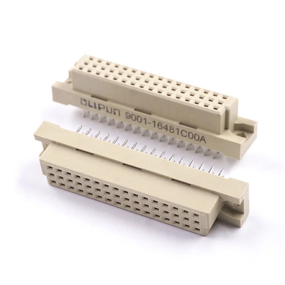 5pcs DIN 41612 Connector 3 Rows 48 Pin Din Female Sockets Receptacle Vertical Through Hole PCB 3x16 48 Pin Pitch 2.54mm