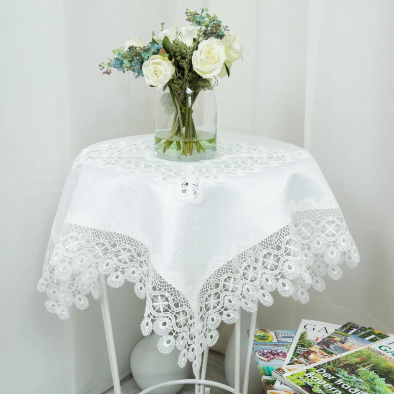 White Square Rectangle Tablecloth  Wedding &Party&Home&Garden&Hotel ,Sofa Cover, Lace Cover