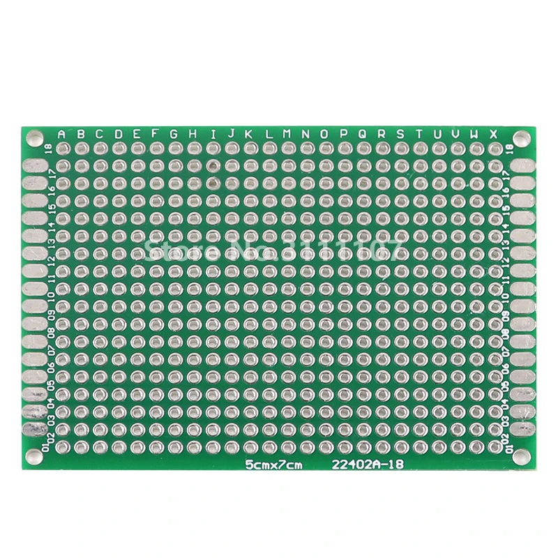 

5PCS/Lot 5*7CM Universal Board Breadboard Dual Side Tin Experimental Board Green Oil Fiberglass Board Double-Sided PCB