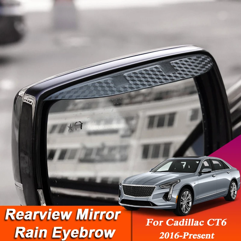 

Car-styling For Cadillac CT6 2016-Present Carbon Fiber Rearview Mirror Eyebrow Rain Shield Anti-rain Cover External Auto Sticker