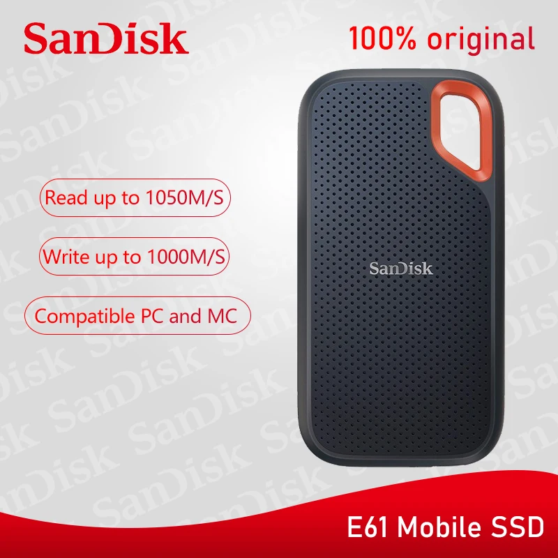 100% Original SanDisk Portable External SSD Hard Drive 2TB 1TB 500GB Speed 1050M HHD Hard Drive Solid State Disk for Laptop image 2