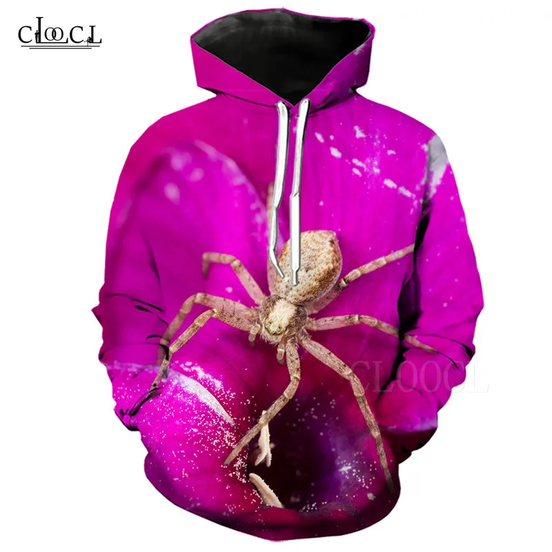 

Flower Spider Printed Harajuku Sweatshirt Hoody Pink Fresh Flowers 3D Hoodies For Male Female Casual Oversized Women Streetwear