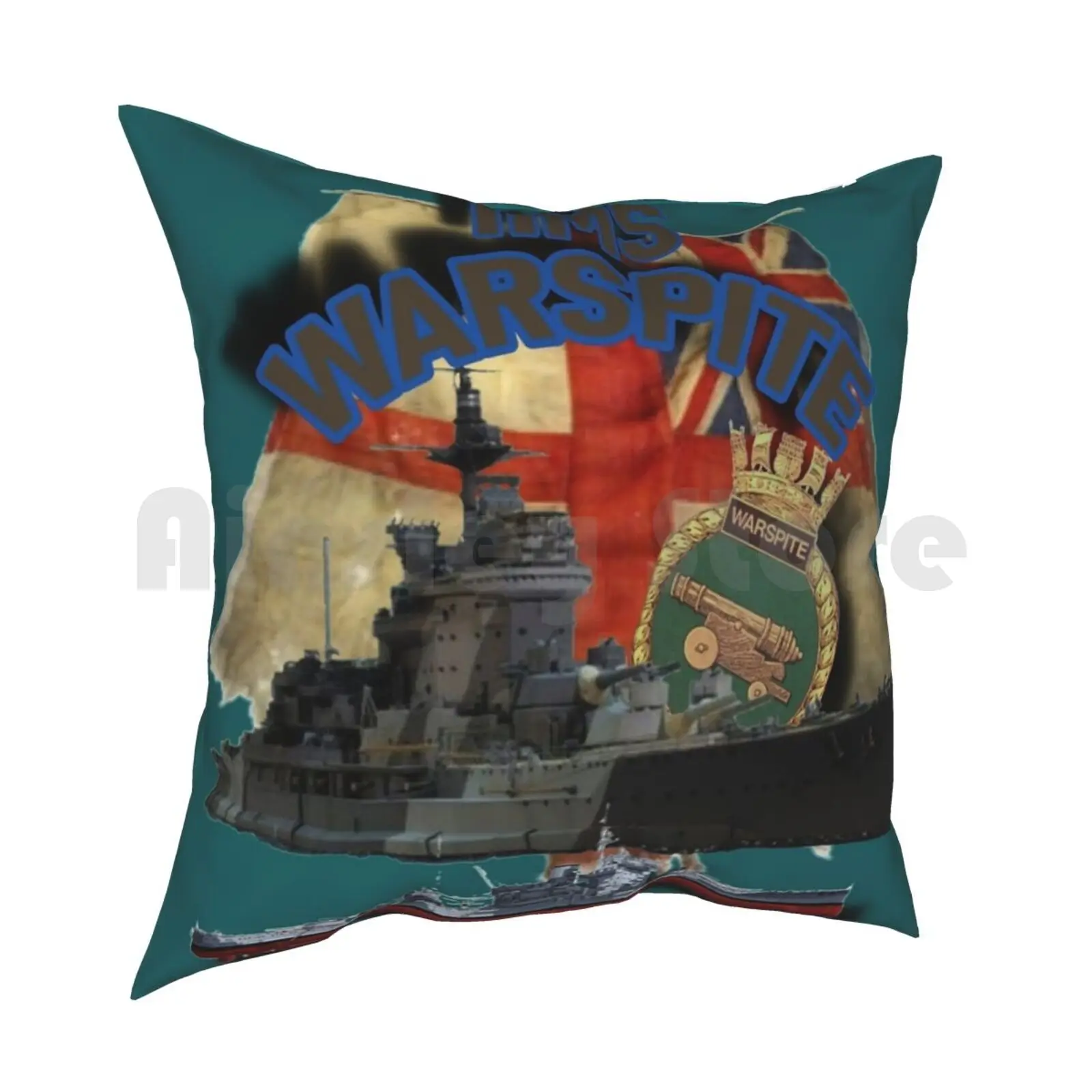 Hms Warspite Pillow Case Printed Home Soft DIY Pillow cover Ideas Ships Warships Great Britain England Royal Navy Online