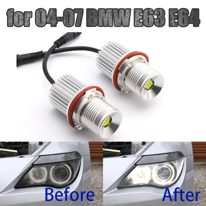 90W Super Bright White LED Angel Eyes LED Marker  Ring Light for 04-07 BMW 6-series E63 E64 645Ci 650i