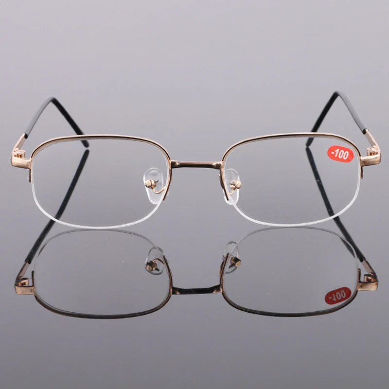 

Zilead Finished Myopia Glasses Women Men Metal Half Frame Myopic Glasses With Diopter -1.0 1.5 2.0 2.5 3.0 3.5 4.0 Short Sighted