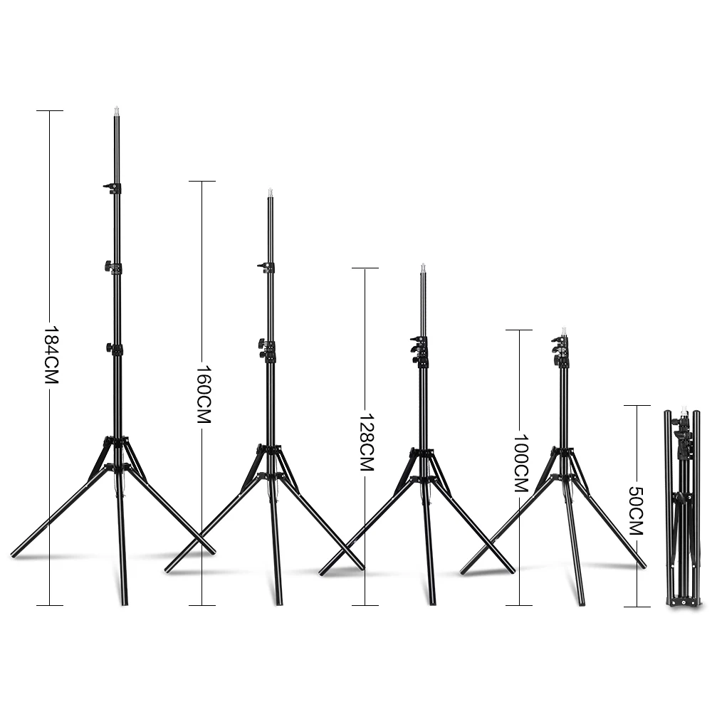 184CM Camera Tripod Stands Max 6kg Storage 50CM Photography Light For Ring Light, Reflectors, Softbox, Umbrellas, Backgrounds