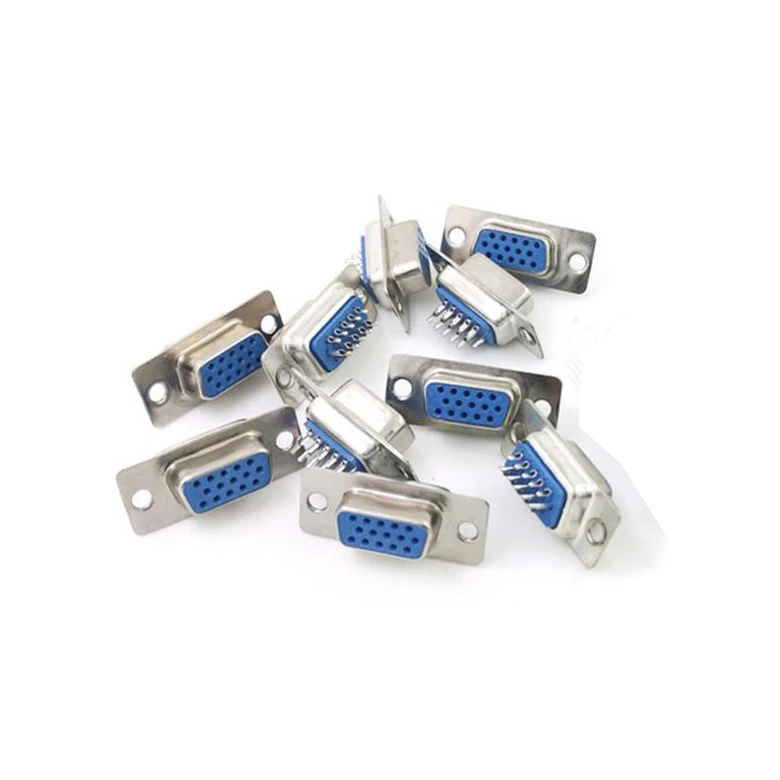 10PCS RS232 DB15 3 Rows Serial VGA 15 Pin Female 3 Rows Solder Type Plug D-SUB Male Plug Socket Connector