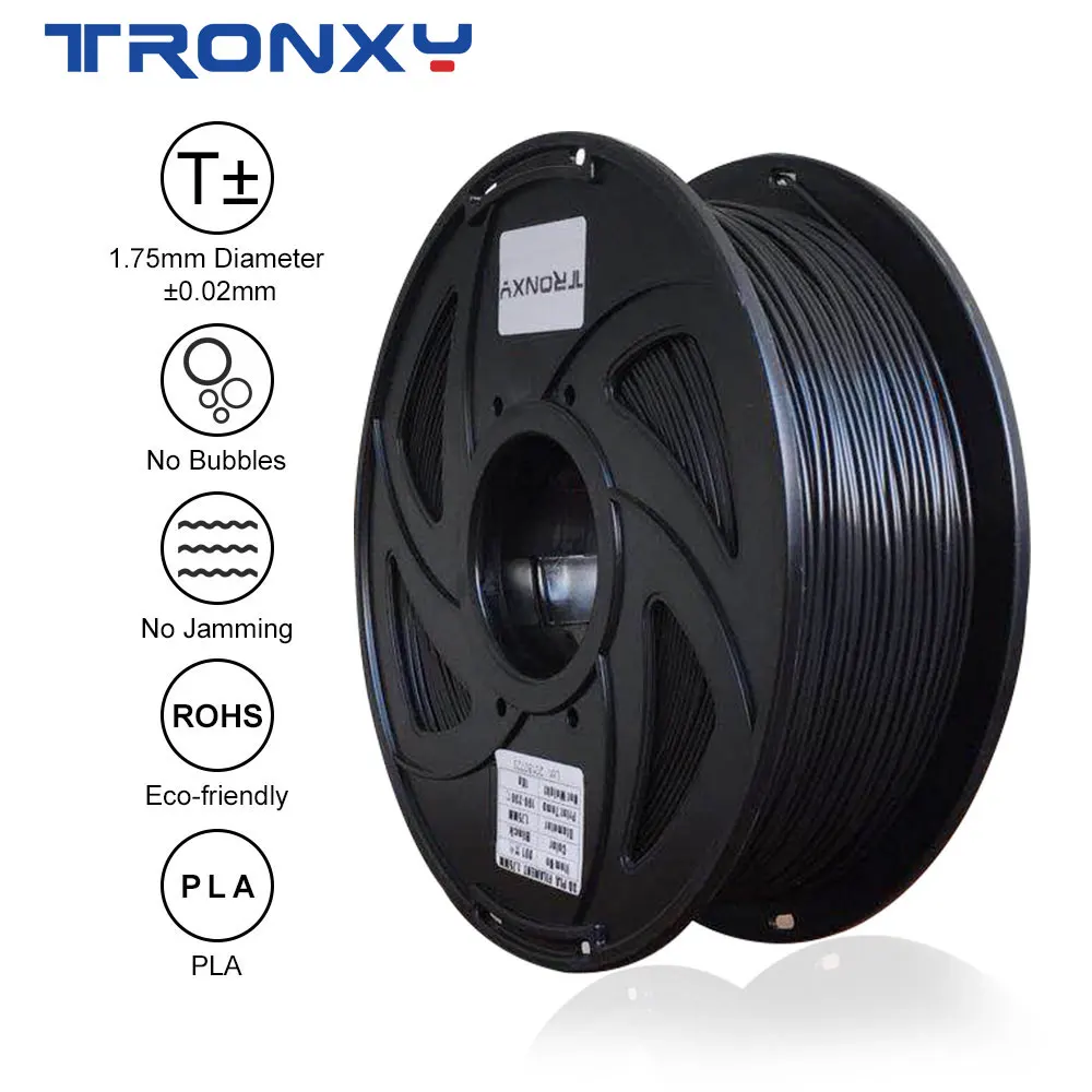 Tronxy 3d Printer Filament PLA 1.75 Mm 1KG 2.2LBS 330เมตรสีสัน3d เครื่องพิมพ์วัสดุ3d พิมพ์ extruder No Jams