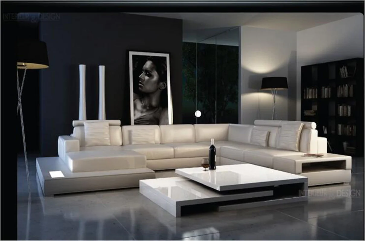 

modern style living room Genuine leather sofa a1282