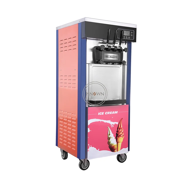 3 Flavors Stainless Steel 28L/h Colorful Soft Serve Ice Cream For Sale