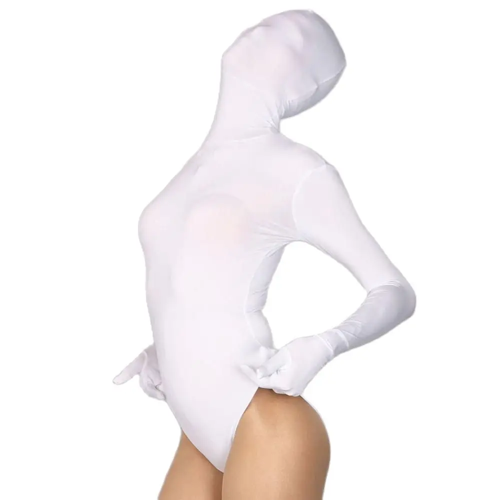 Plus Size manica lunga Body Body Sculpting Stage che mostra spettacolo teatrale Cosplay mezzo cappotto collant di un pezzo tuta Zentai