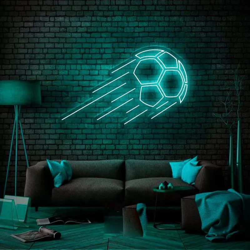 Custom Led Aesthetic Cute Football Neon Flex Light Sign For Home Room Wall Decor Kawaii Anime Bedroom Decoration Mural