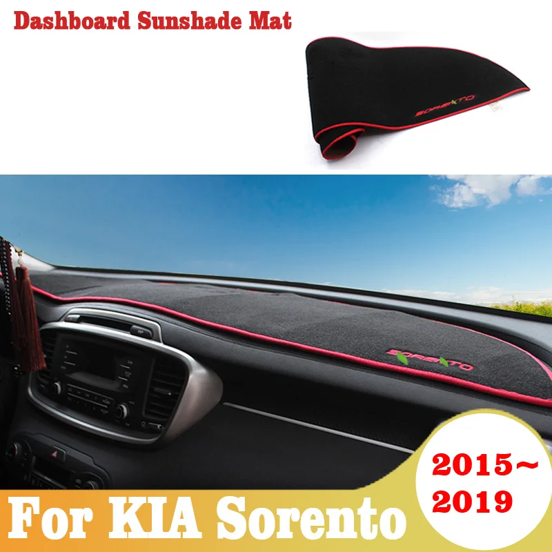 For Kia Sorento Prime 2015 2016 2017 2018 2019 Car Dashboard Cover Sun Shade Pad Instrument Desk Carpet Non-slip Mat Accessories