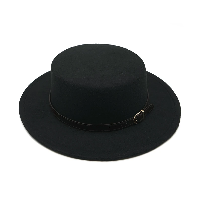 New Fashion 8CM Big side adult Vintage Wide Brim Felt Bowler Hats Floppy Cloche Fedora Cap Hat Band Bowler Elegant female hat