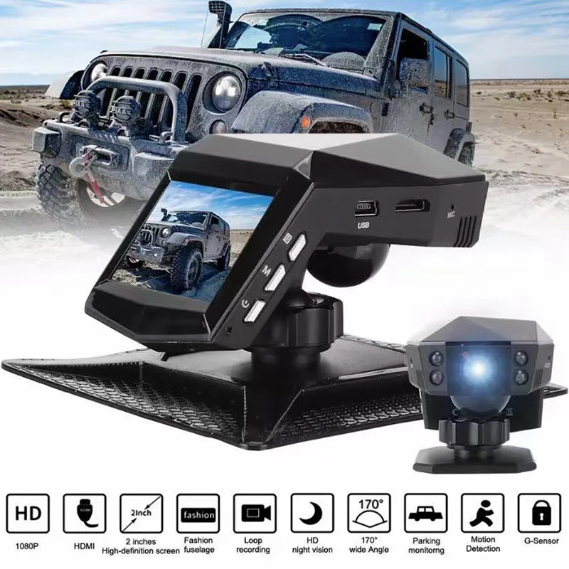 New 1080P Full HD Dash Cam Car Video Driving Recorder with Center Console LCD Car DVR Video Recorder Parking Monitor