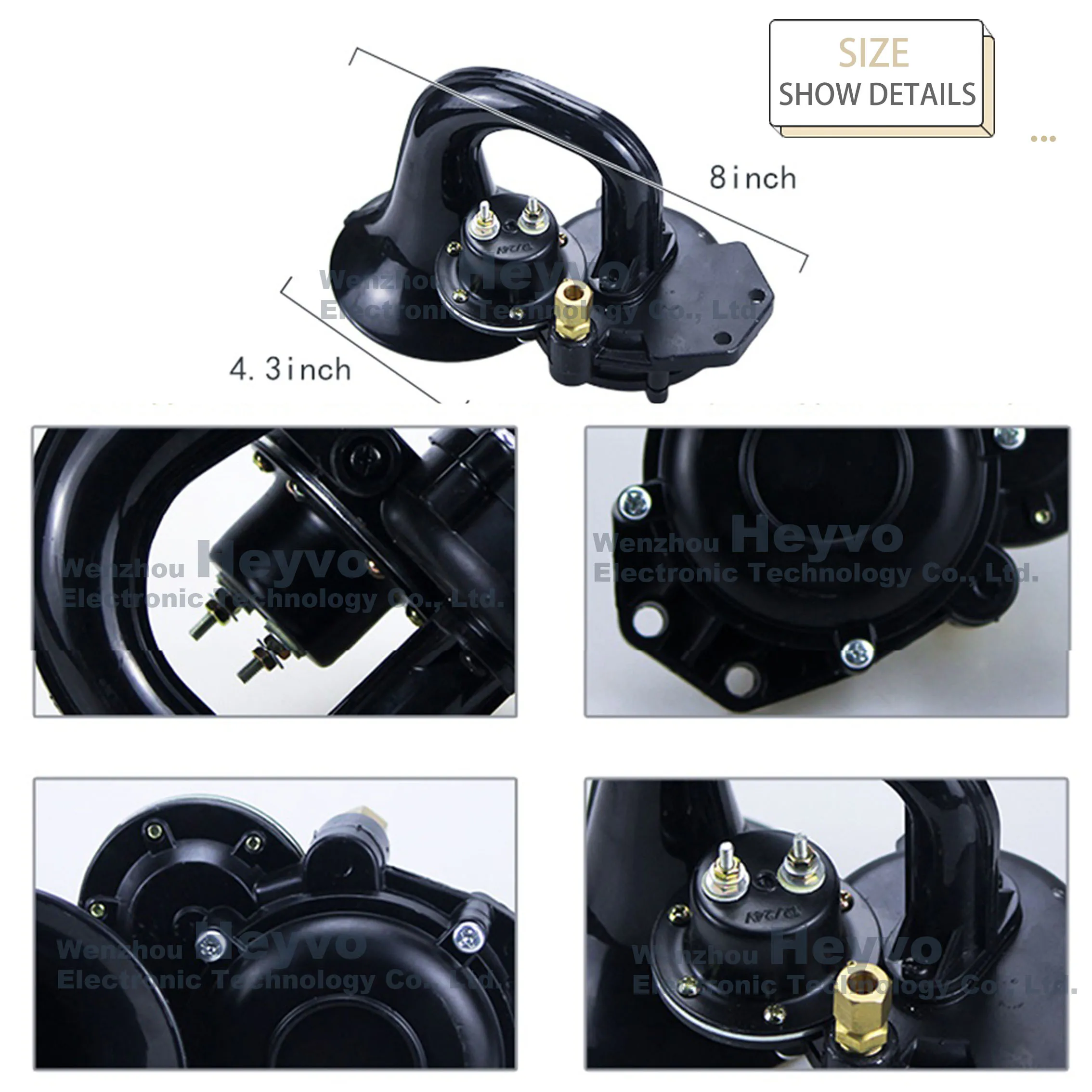 Tromba d\'aria universale per clacson Scania 24V tromba d\'aria super rumorosa con valvola elettrica, clacson modificato per camion auto, stile
