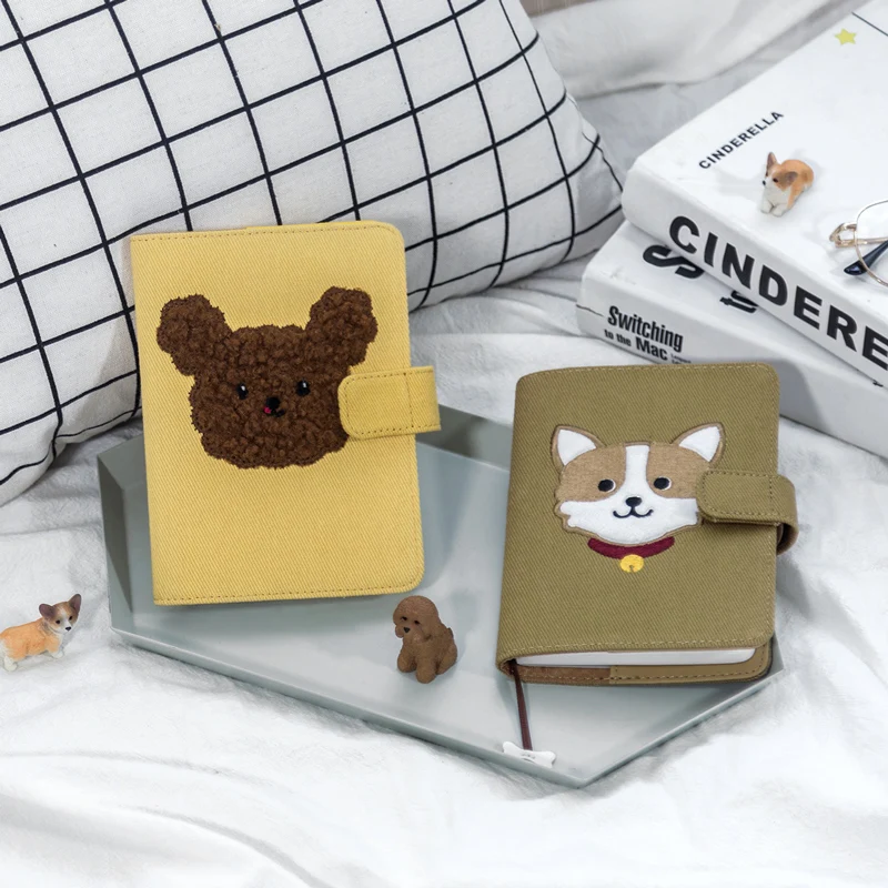 Kinbor Handโน้ตบุ๊คน่ารักสุนัขโน้ตบุ๊คA6 Hand Bookชุดสัตว์น่ารักสัตว์เลี้ยงHand Bookง่ายโน้ตบุ๊คHipster Planผ้าโน้ตบุ๊ค