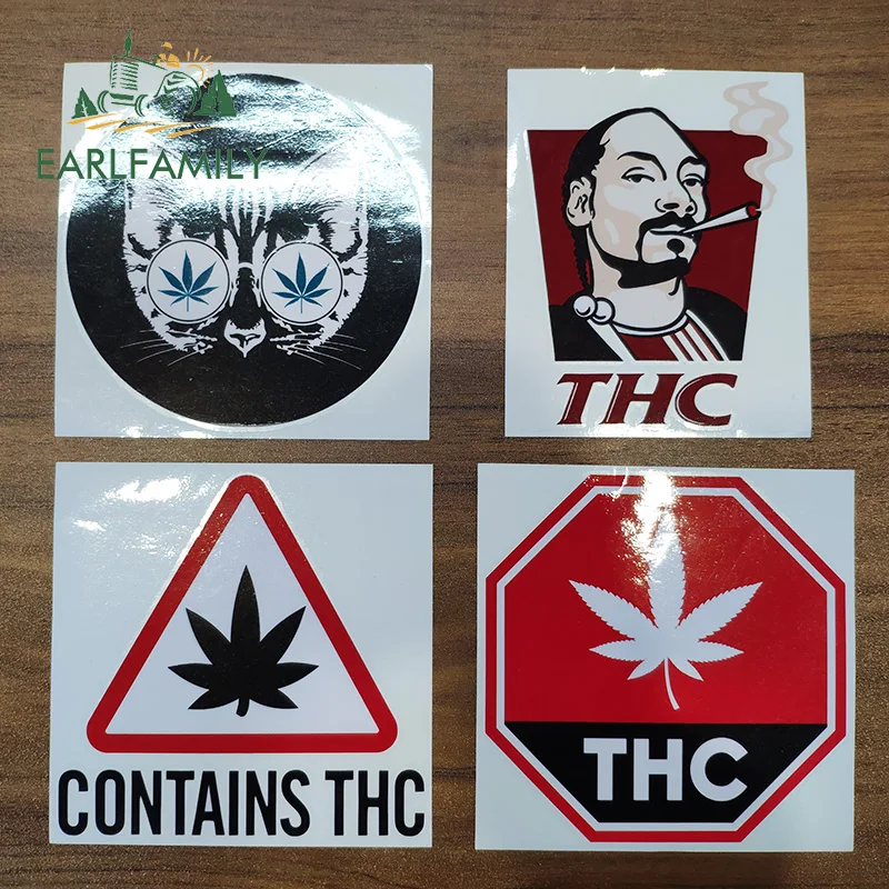 Earlfamily 13Cm X 10.1Cm Voor Thc Hij Officiële Logo Decals Waterdicht Vinyl Grappige Warp Persoonlijkheid Diy Laptop Kofferbak auto Stickers