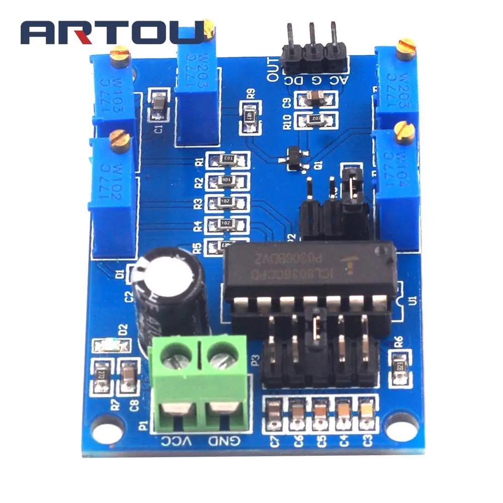 ICL8038 Signal Generator Medium/Low Frequency 10Hz-450KHz Triangular/Rectangular/Sine Wave Generator Module 12V to 15V