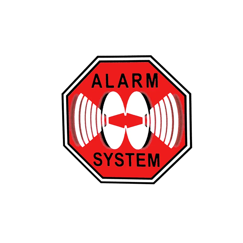 1 Pcs Fashion High-quality ALARM SYSTEM Car Sticker Water Proof Decal PVC Graphical 10.3CM*10.3CM