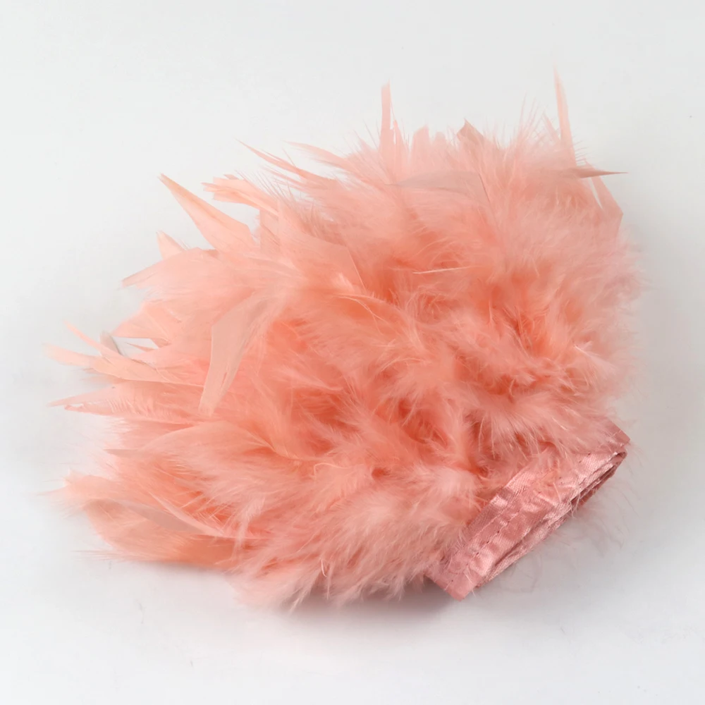 Fluffy Marabou Turkey Feathers Trims DIY Needlework Plumes On Ribbon Wedding Dress Accessories Decorative Feathers For Crafts