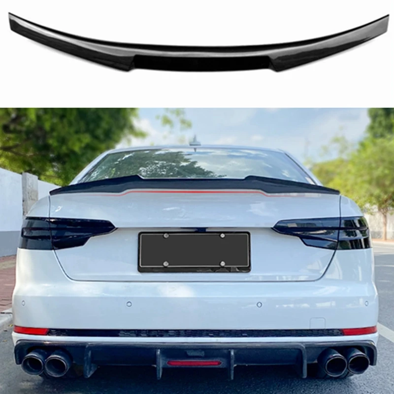 

For Audi A4 B9 S4 S-line 2017-2020 M4 Style Carbon Fiber Rear Trunk Luggage Compartment Spoiler Car Wing